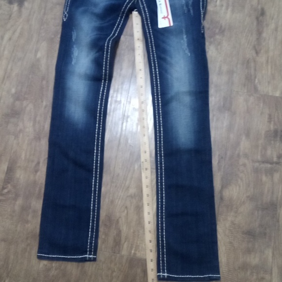 Rock Revival Women's 26 Straight Morgan Distressed Faux Leather Flap Pockets NWT - Picture 11 of 12